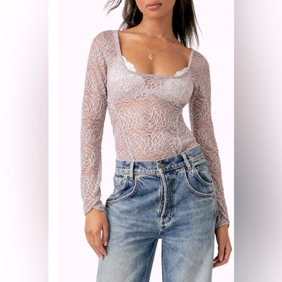 Free People, In My Head Lace Bodysuit, NWT - Gorgeous! - Picture 1 of 5